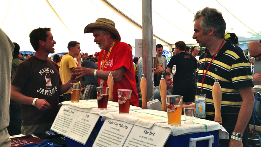 beer flowing